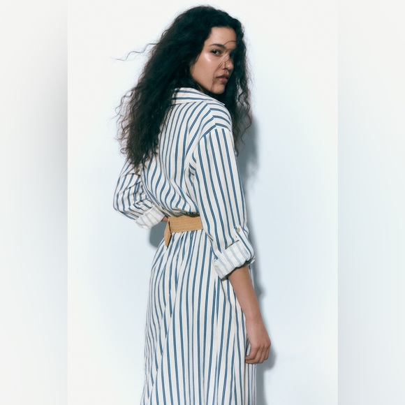 Zara Linen blend belted dress - Picture 5 of 9